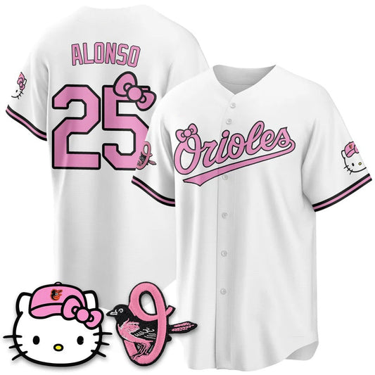 Baltimore Orioles #25 Pete Alonso White Puhics Meow KT Vapor Premier Limited Stitched Jersey
