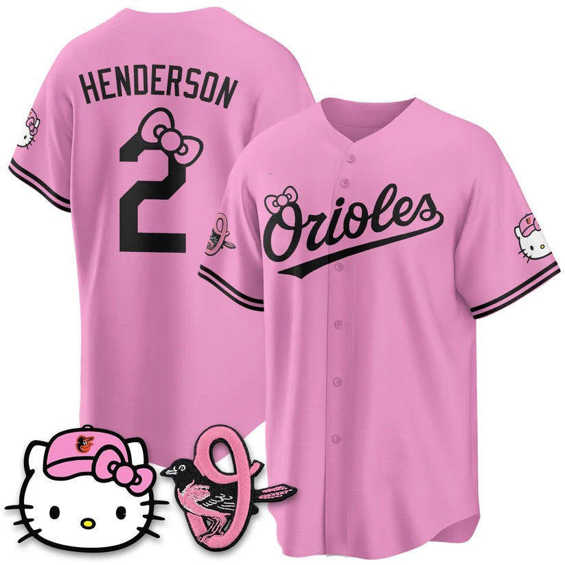Baltimore Orioles #2 Gunnar Henderson Pink Puhics Meow KT Vapor Premier Limited Stitched Jersey