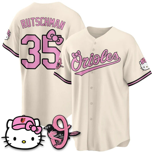 Baltimore Orioles #35 Adley Rutschman Cream Puhics Meow KT Vapor Premier Limited Stitched Jersey
