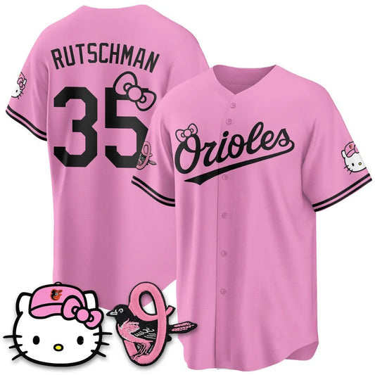 Baltimore Orioles #35 Adley Rutschman Pink Puhics Meow KT Vapor Premier Limited Stitched Jersey