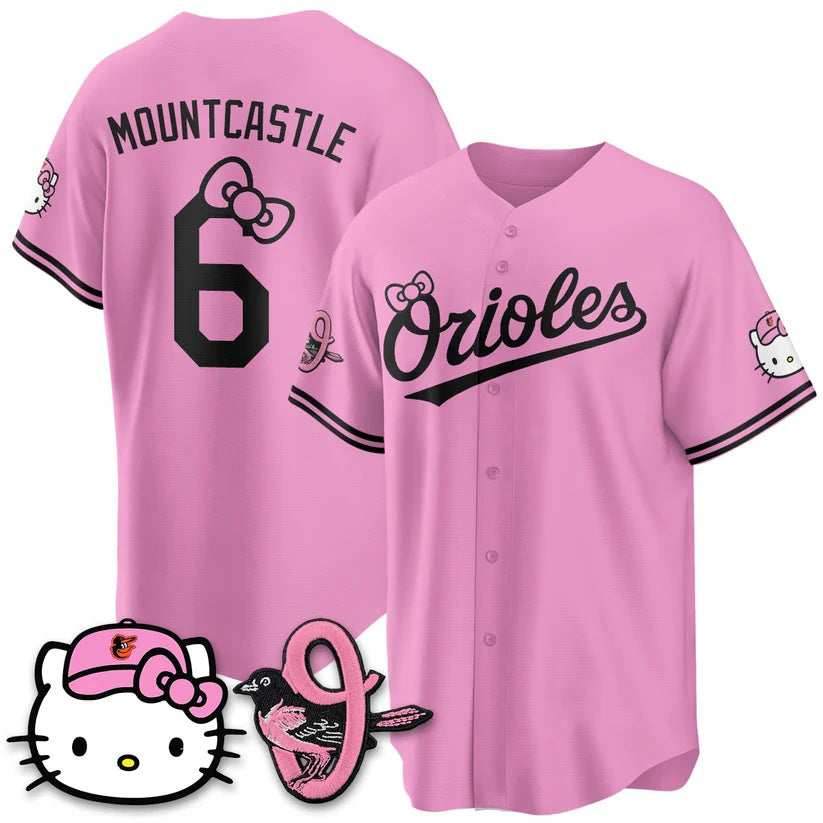 Baltimore Orioles #6 Ryan Mountcastle Pink Puhics Meow KT Vapor Premier Limited Stitched Jersey