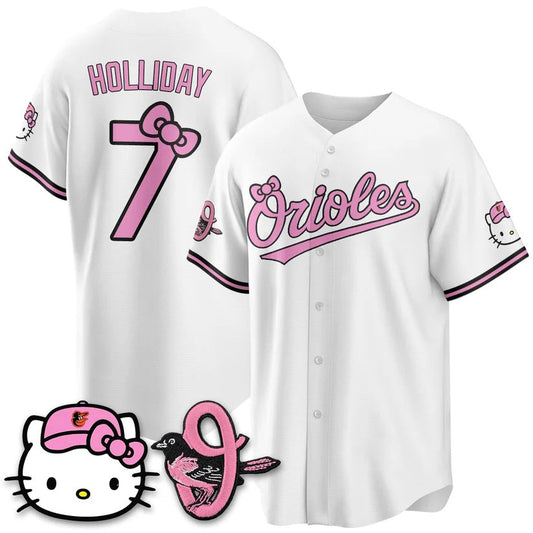 Baltimore Orioles #7 Jackson Holliday White Puhics Meow KT Vapor Premier Limited Stitched Jersey