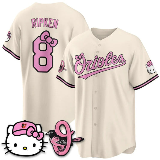 Baltimore Orioles #8 Cal Ripken Cream Puhics Meow KT Vapor Premier Limited Stitched Jersey