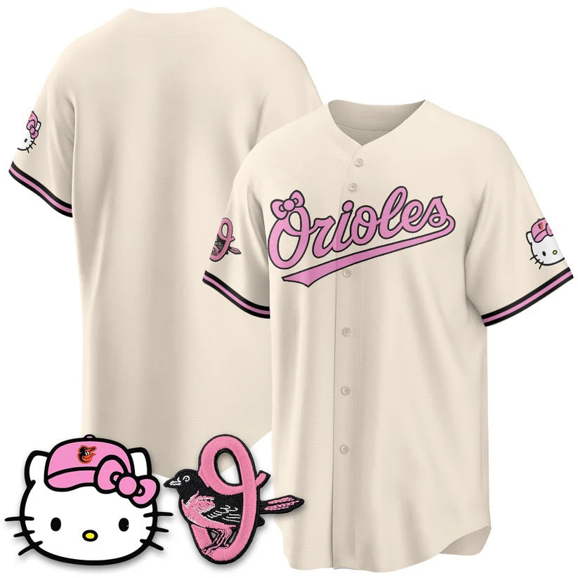 Baltimore Orioles Cream Puhics Meow KT Vapor Premier Limited Stitched Jersey