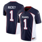 High School Rams #1 Randall MACKEY Stitched Football Jersey