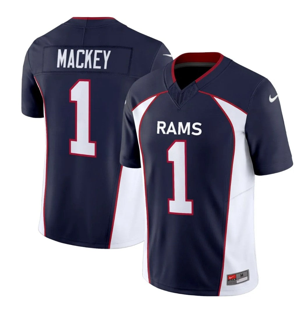 High School Rams #1 Randall MACKEY Stitched Football Jersey
