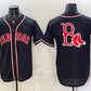 Boston Red Sox Team Big Logo 2026 Fashion Replica Black Out Stitched Jersey