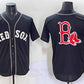 Boston Red Sox Team Big Logo Black Lights Out Limited Stitched Baseball Jersey