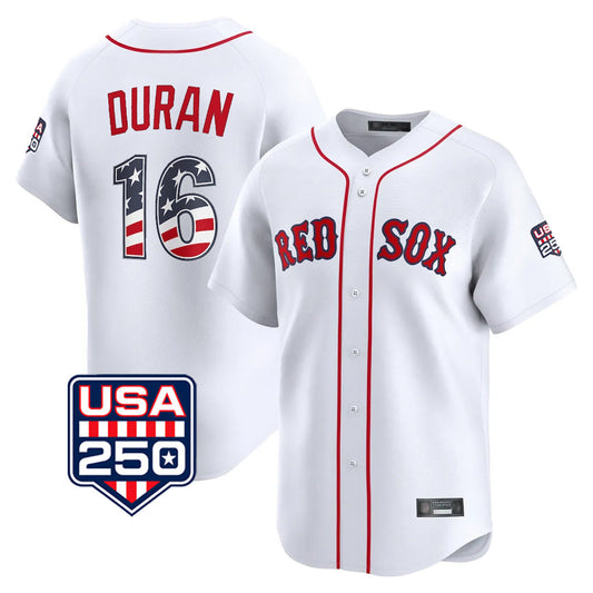 Boston Red Sox #16 Jarren Duran Player White USA 250 Fourth of July Limited Home Game Stitched Baseball Jersey
