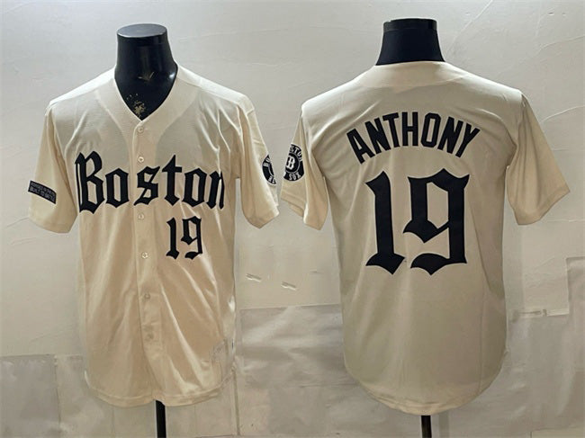 Boston Red Sox #19 Roman Anthony Cream Gothic Vapor Limited Stitched Baseball Jersey