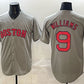 Boston Red Sox #9 Ted Williams Grey Cool Base Stitched Baseball Jersey