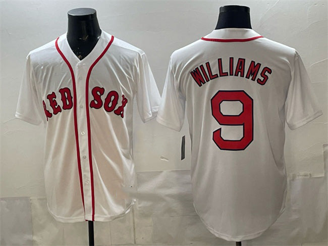 Boston Red Sox #9 Ted Williams White Cool Base Stitched Baseball Jersey