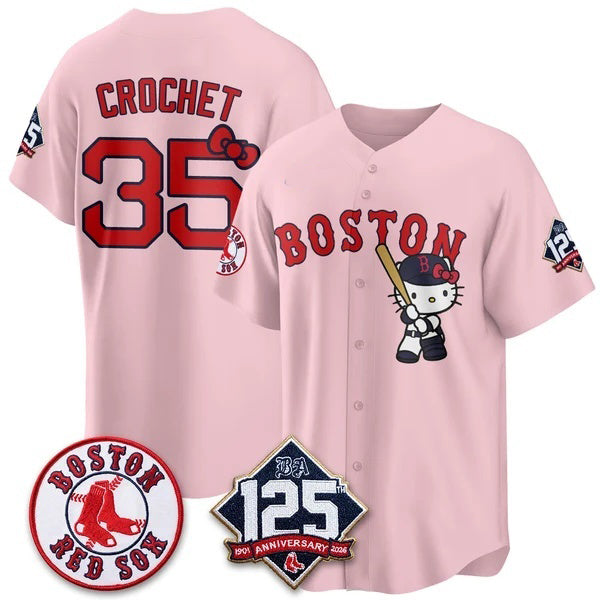 Boston Red Sox #35 Garrett Crochet Pink Puhics Meow KT Vapor Limited Stitched Jersey