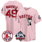 Boston Red Sox #49 Tim Wakefield Pink Puhics Meow KT Vapor Limited Stitched Jersey