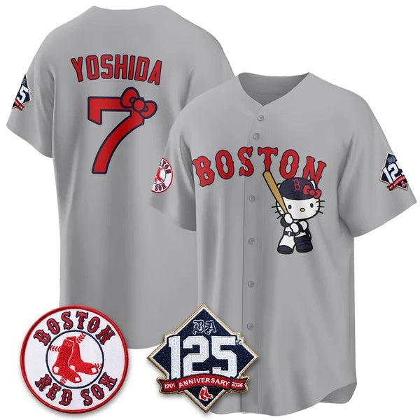 Boston Red Sox #7 Masataka Yoshida Gray Puhics Meow KT Vapor Limited Stitched Jersey