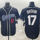 Brooklyn Dodgers #17 Shohei Ohtani Black Cool Base With Patch Stitched Baseball Jersey