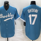 Brooklyn Dodgers #17 Shohei Ohtani Light Blue Cooperstown Collection Cool Base Baseball Jerseys