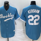 Brooklyn Dodgers #22 Clayton Kershaw Light Blue Cooperstown Collection Cool Baseball Jerseys