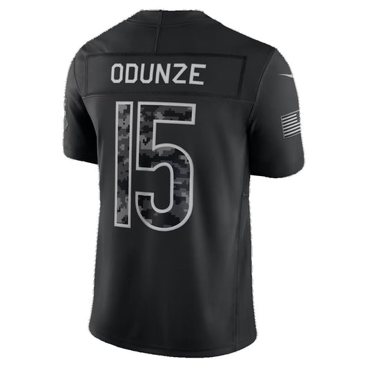 C.Bears #15 Rome Odunze Black 2026 Salute to Service Stitched Limited Football Jersey
