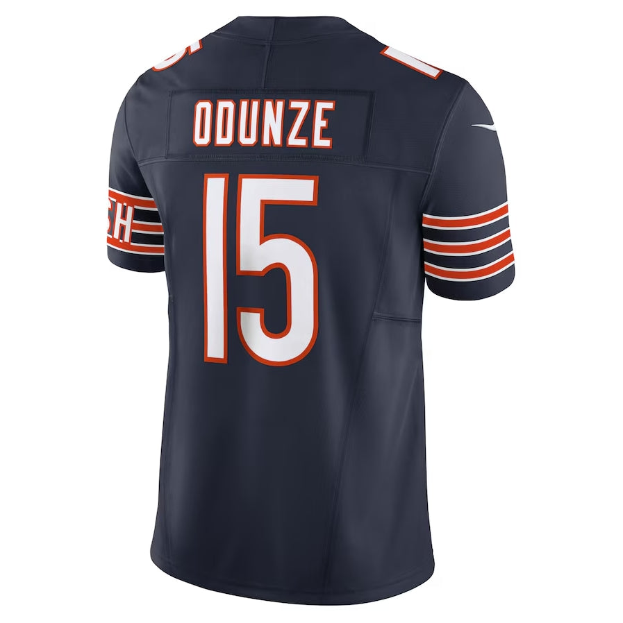 C.Bears #15 Rome Odunze Navy Vapor F.U.S.E. Limited American Football Jerseys