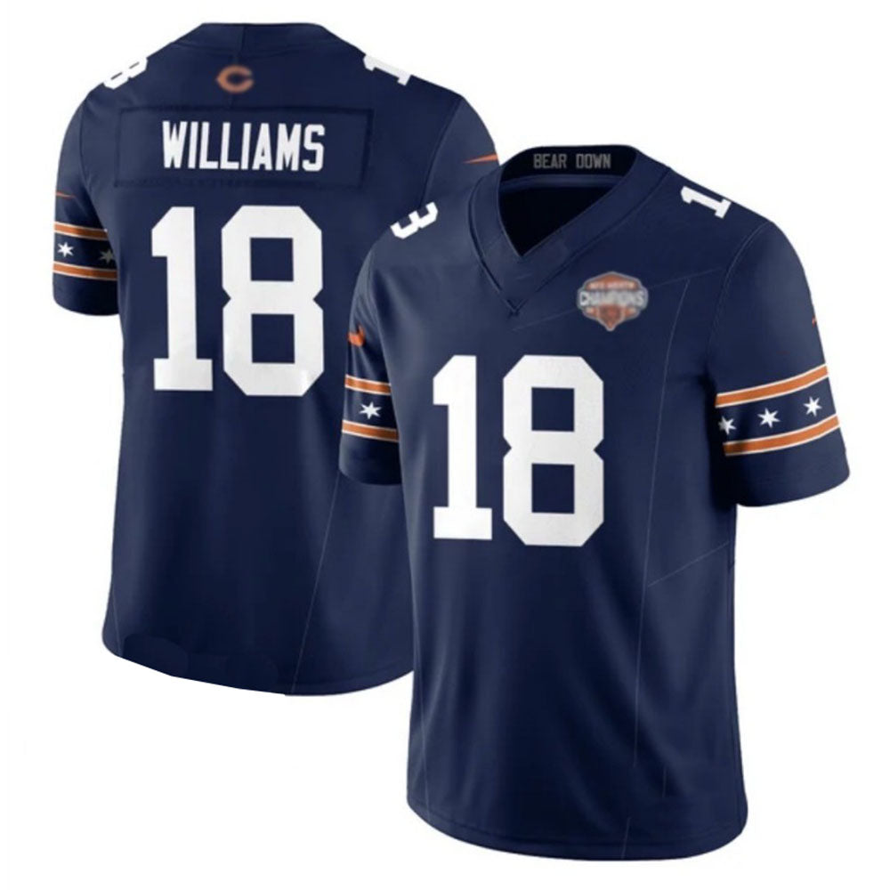 C.Bears #18 Caleb Williams Navy Fashion Champion Vapor F.U.S.E. Limited Football Stitched Jersey