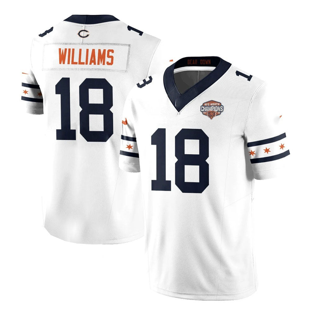 C.Bears #18 Caleb Williams White Fashion Champion Vapor F.U.S.E. Limited Football Stitched Jersey