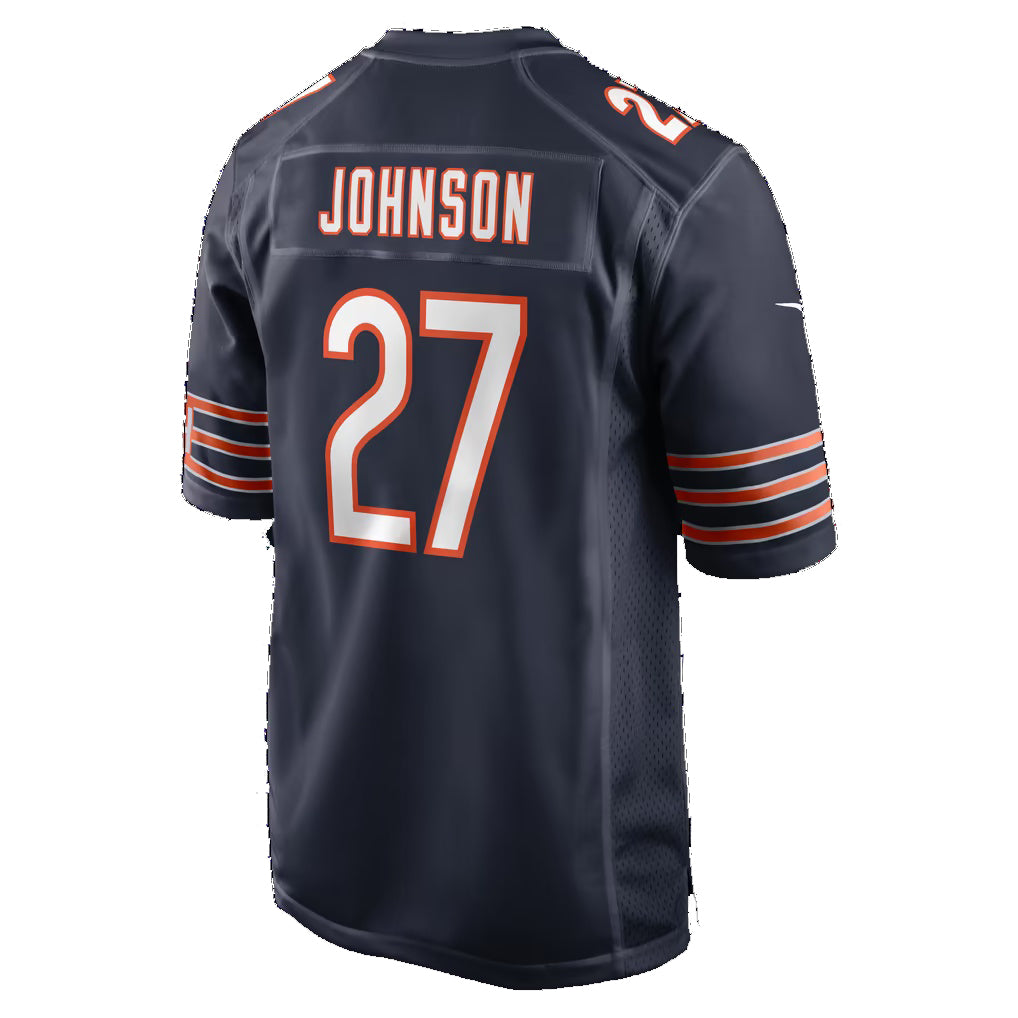 C.Bears #27 Anthony Johnson Navy Team Game Football Jersey