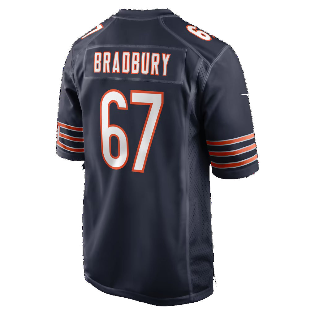 C.Bears #67 Garrett Bradbury Navy Team Game Football Jersey