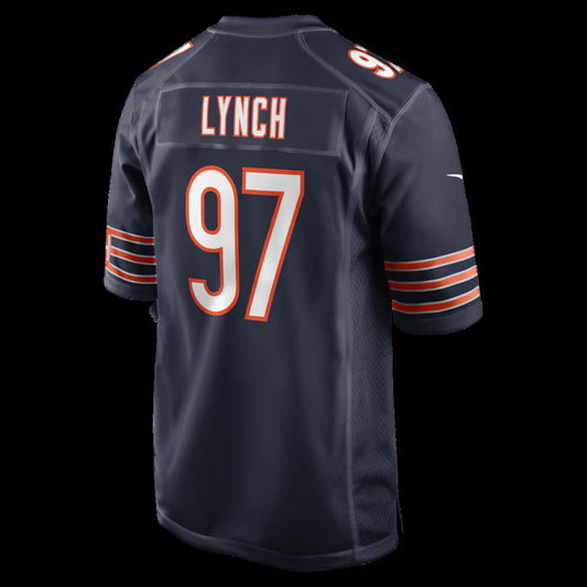 C.Bears #97 James Lynch Navy Team Game Stitched Football American Jersey
