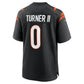 C.Bengals #0 DJ Turner II Black Team Game Football Jersey