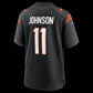 C.Bengals #11 Josh Johnson Black Team Game Stitched Football American Jersey