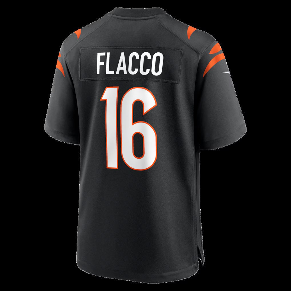 C.Bengals #16 Joe Flacco Black Team Game American Football Jerseys