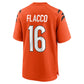 C.Bengals #16 Joe Flacco Orange Alternate Game American Football Jerseys