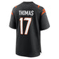 C.Bengals #17 Noah Thomas Black Team Game Football Jersey