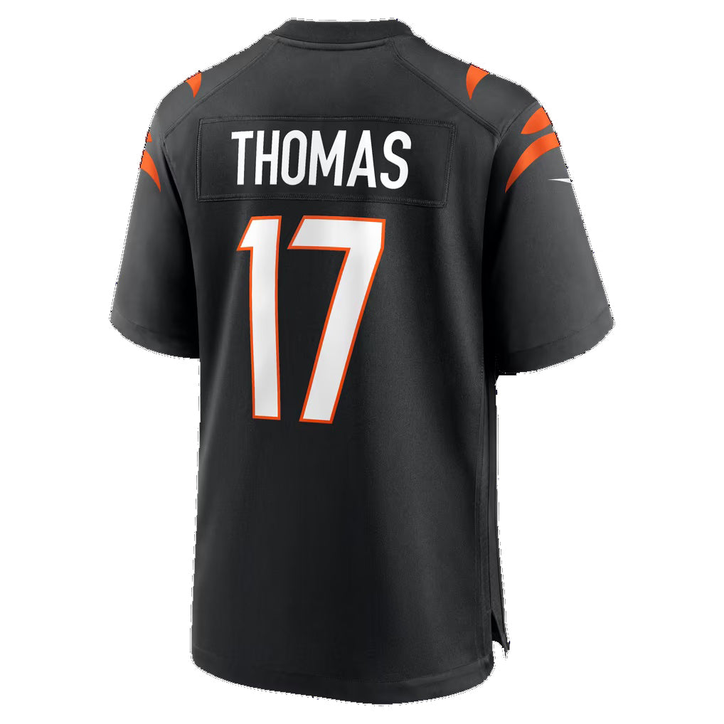 C.Bengals #17 Noah Thomas Black Team Game Football Jersey