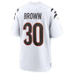 C.Bengals #30 Chase Brown White Game Football Jersey
