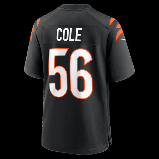 C.Bengals #56 Myles Cole Black Team Game American Football Jerseys