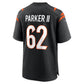 C.Bengals #62 Brian Parker II Black Team Game Football Jersey
