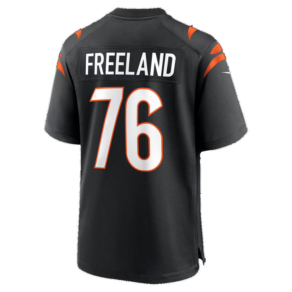 C.Bengals #76 Blake Freeland Black Team Game Football Jersey