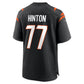 C.Bengals #77 Myles Hinton Black Team Game Football Jersey