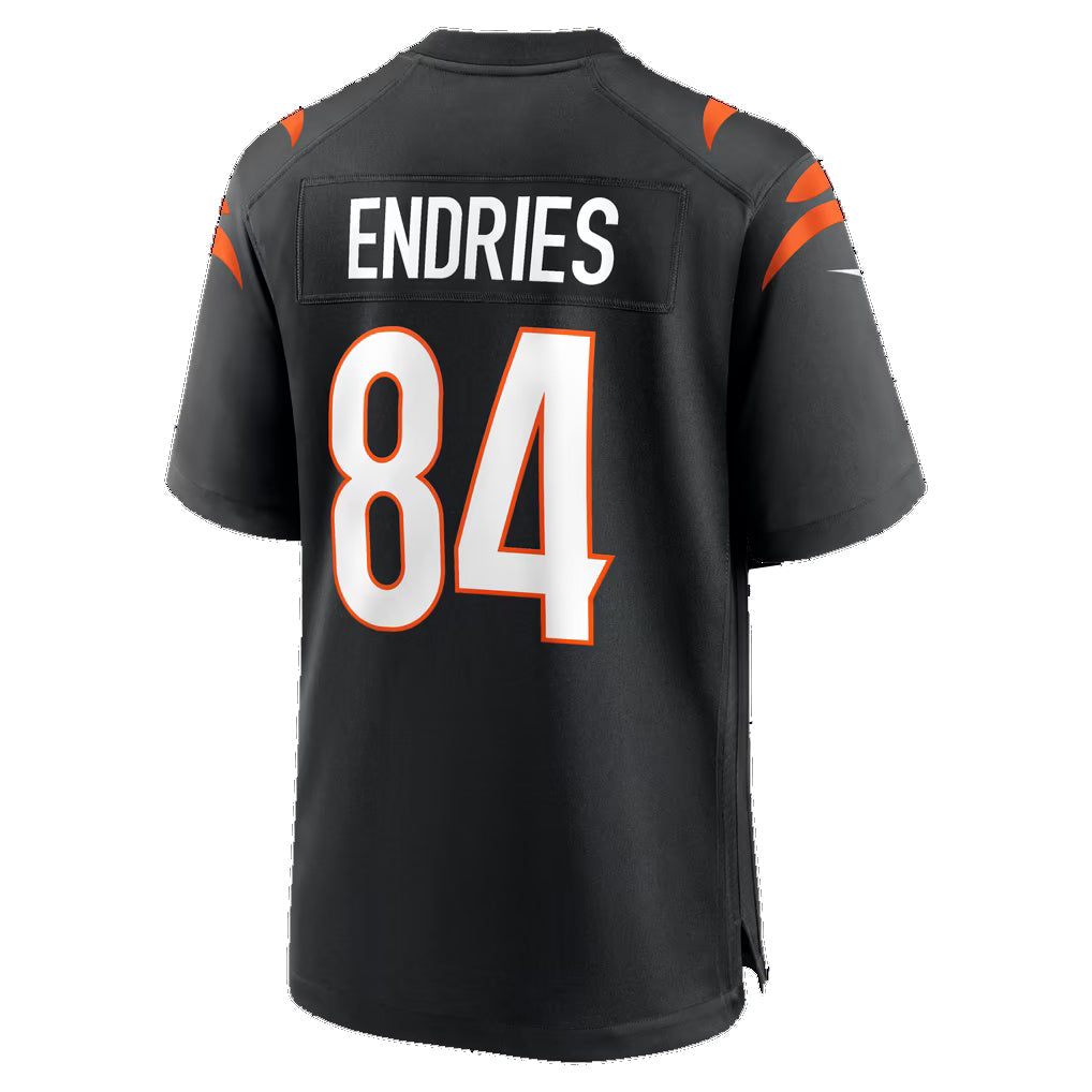 C.Bengals #84 Jack Endries Black Team Game Football Jersey