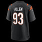 C.Bengals #93 Jonathan Allen Black Team Game Stitched Football American Jersey