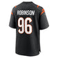 C.Bengals #96 Landon Robinson Black Team Game Football Jersey