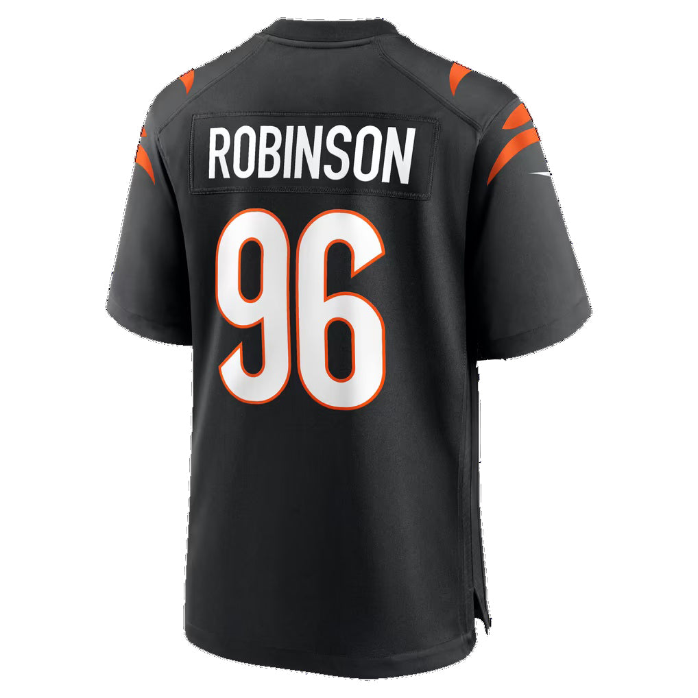C.Bengals #96 Landon Robinson Black Team Game Football Jersey