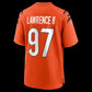 C.Bengals #97 Dexter Lawrence II Orange Game Stitched Football American Jersey