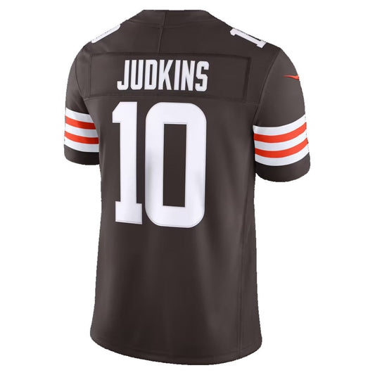 C.Browns #10 Quinshon Judkins Brown Team Vapor F.U.S.E. Stitched Limited Football Jersey