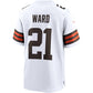 C.Browns #21 Denzel Ward White Game Stitched American Football Jerseys