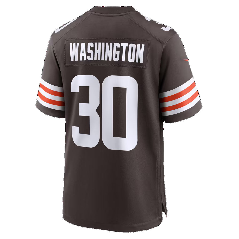 C.Browns #30 Zion Washington Brown Team Game Football Jersey