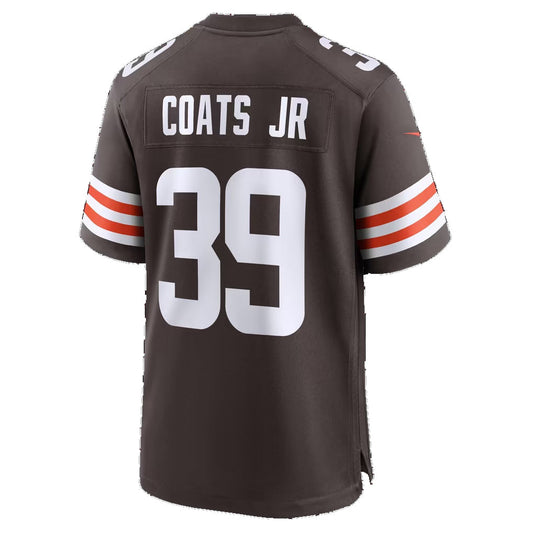 C.Browns #39 Michael Coats Jr. Brown Team Game Football Jersey