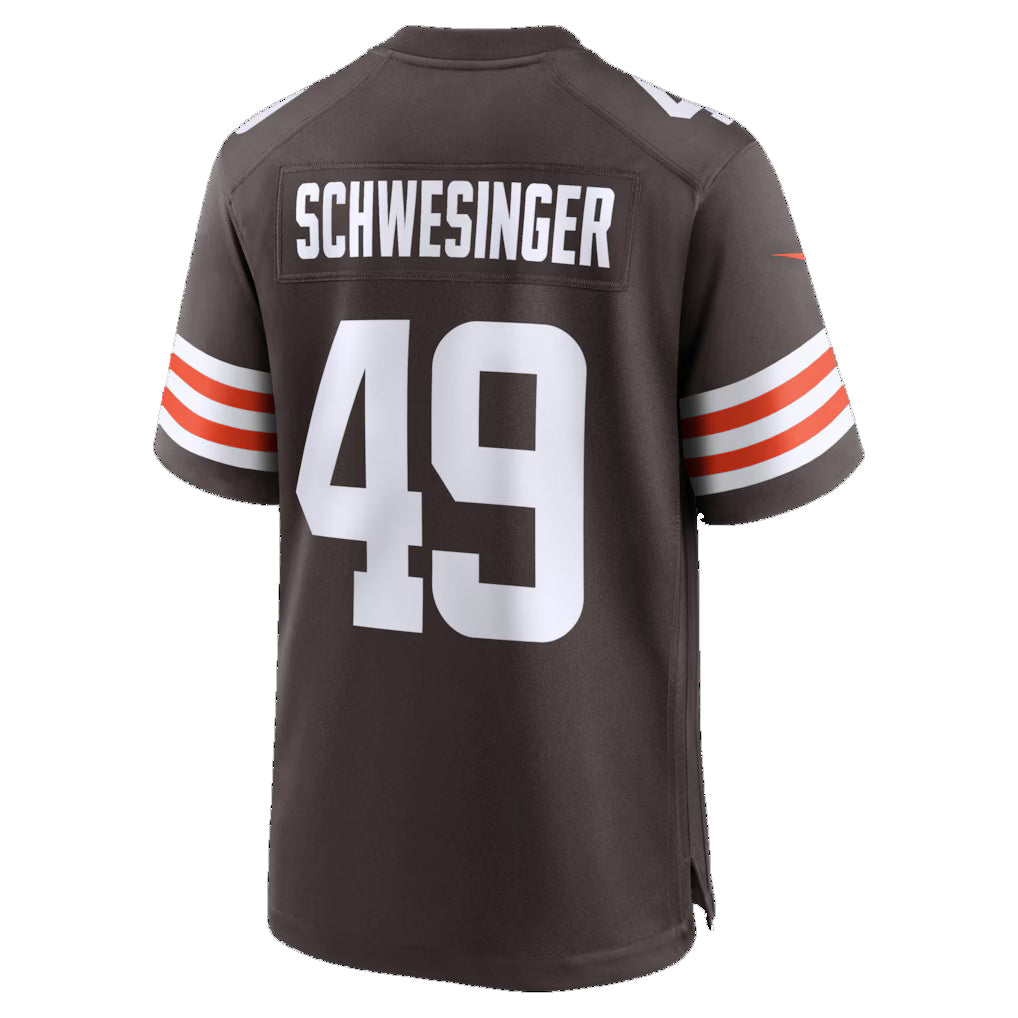 C.Browns #49 Carson Schwesinger  Brown 2025  Draft Game Stitched American Football Jerseys